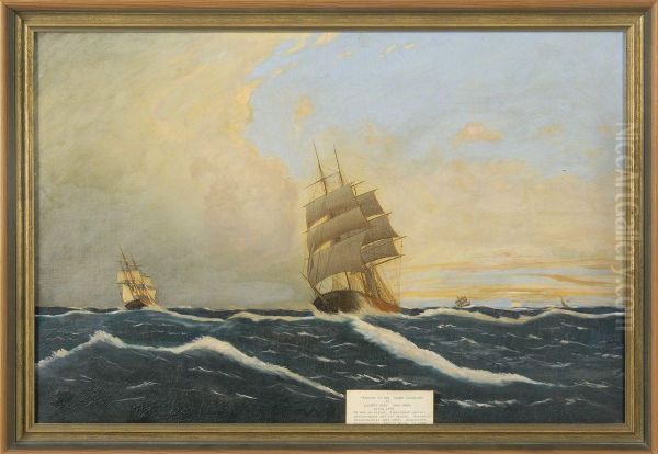 Morning At Sea, Storm Clearing Oil Painting by Clement Drew