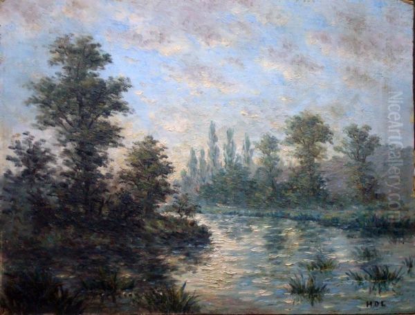 Bord De Riviere Oil Painting by Dreyfus-Lemaitre Henri