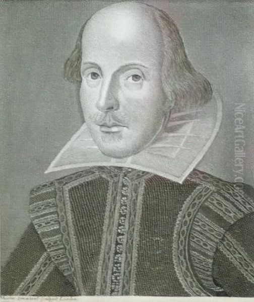 Portrait Of William Shakespeare. Oil Painting by Martin Droeshout