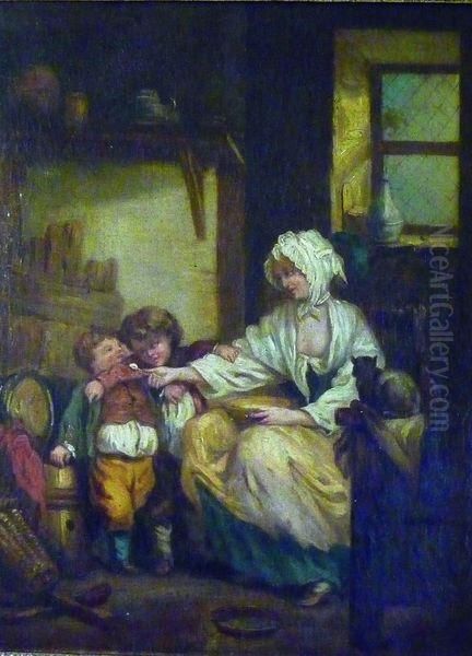 Jeune Mere Et Enfants Oil Painting by Martin Drolling Oberbergheim