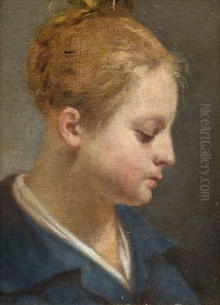 Portrait De Jeune Fille Oil Painting by Michel-Martin Drolling