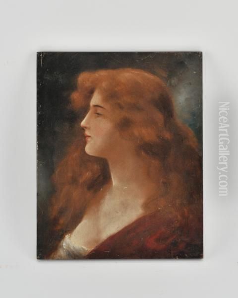 A Pre-raphaelite-style Portrait Of A Lady Oil Painting by Drouz