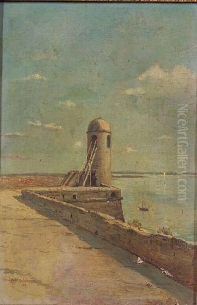 Wald Tower, Farr San Marco, St. Augustine, Florida Oil Painting by William Staples Drown