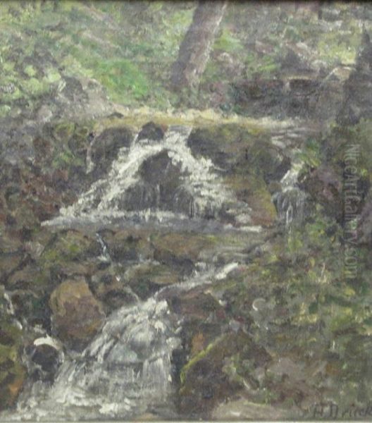 Waldbach Oil Painting by Hermann Druck