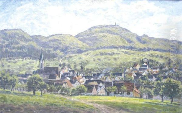 Blick Auf Gonningen Oil Painting by Hermann Druck