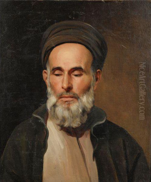 Portrait De Mollah Oil Painting by Antoine Druet