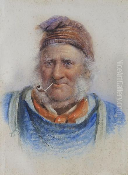 Portrait Of A Fisherman Oil Painting by James Drummond