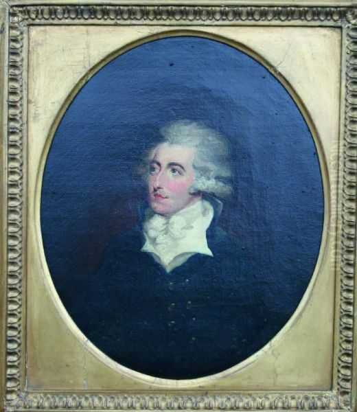 Portrait Of The Dramatist George Colman The Younger Oil Painting by Samuel Drummond