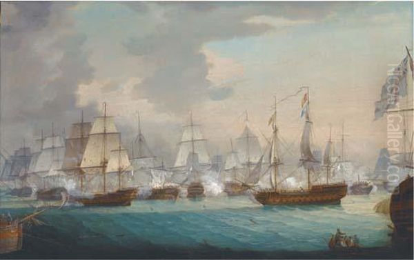 The Battle Of The Nile, 1 Oil Painting by Samuel Drummond