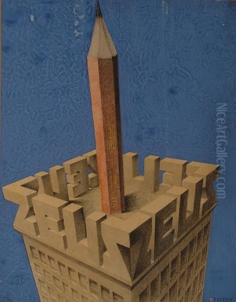 Pencil And Building. Oil Painting by Ernst Deutsch Dryden