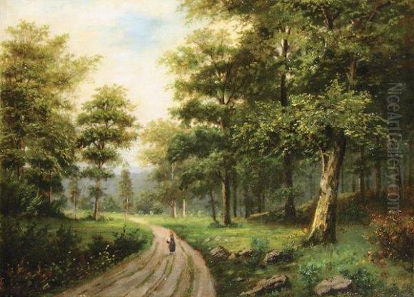 Promenade En Foret Oil Painting by Pawel Pawlowitsch Dshogin