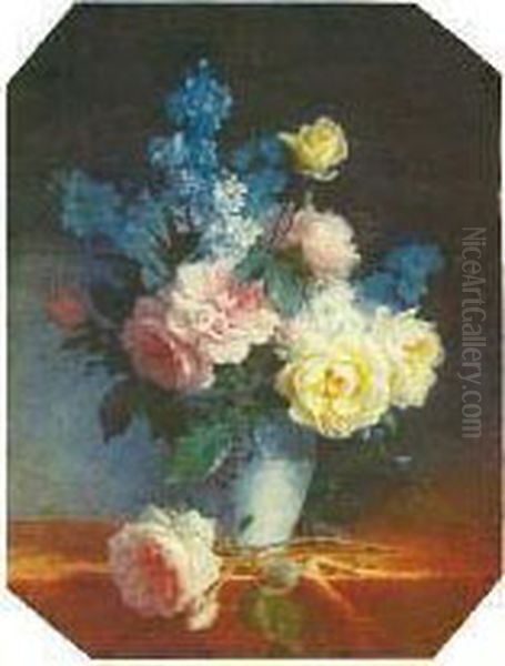 Bouquet Imprimee Par Andre Quinsac Oil Painting by Ducos Du Hauron