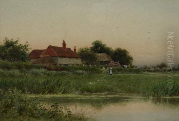 Near Amersham Bucks Oil Painting by Curtius Duassut