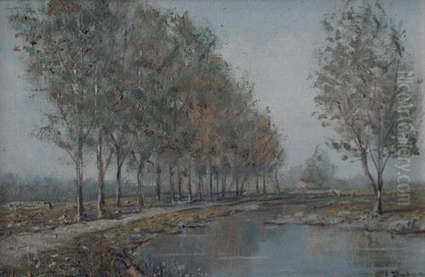 Paisaje Con Rio Y Arboles Oil Painting by Fernand Dubois