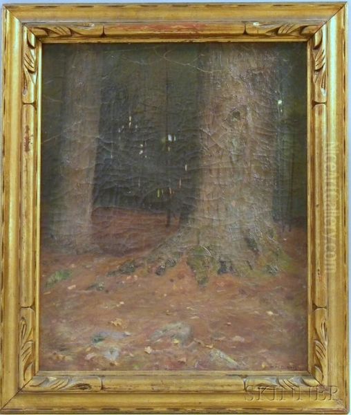 Woodland View Oil Painting by Hippolyte Henri P. Dubois