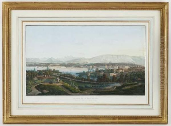 Geneve Et Le Mont-blanc Oil Painting by Jean-Baptiste Dubois