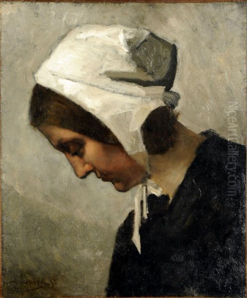 Profil De Femme Oil Painting by Louis Dubois