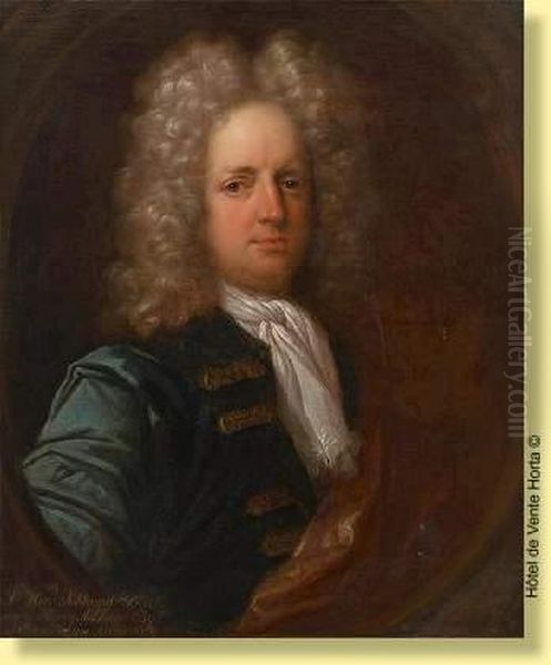 Portrait D'arthur Bart En 1689 Oil Painting by Simon Dubois