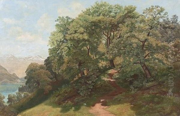 Zugeschrieben
Sommerliche Landschaft. Oil Painting by Charles Dubois, Dit Dubois-Melly