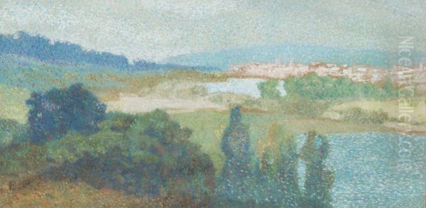 Paysage De Saint-germain Oil Painting by Albert Dubois-Pillet