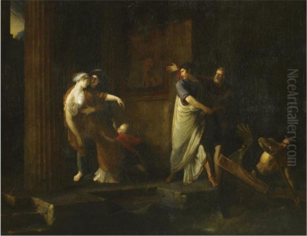 The Farewell Of Brutus And Portia Oil Painting by Antoine Dubost