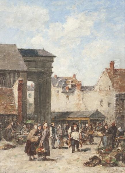 Marktszene Oil Painting by Louis Alexandre Dubourg