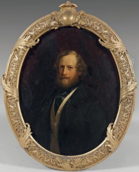 Portrait Du Comte Charles-edmond De Croix Oil Painting by Claude-Marie Dubufe