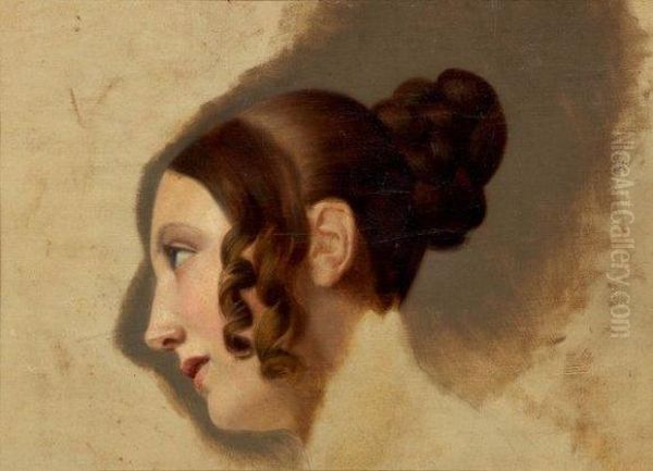 Tete De Femme Oil Painting by Claude-Marie Dubufe