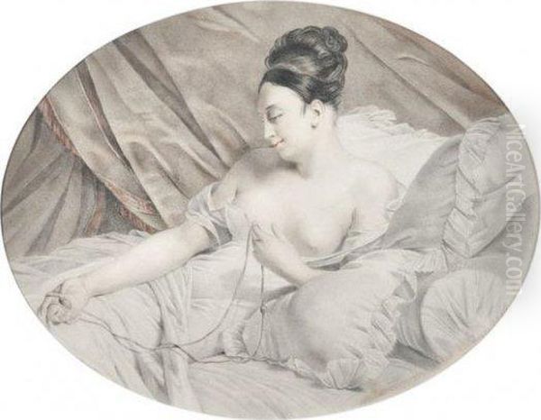 Femme Nu Oil Painting by Edouard Louis Dubufe