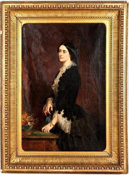 Portrait Of Mrs Yolande Lyne Stephens Oil Painting by Edouard Louis Dubufe