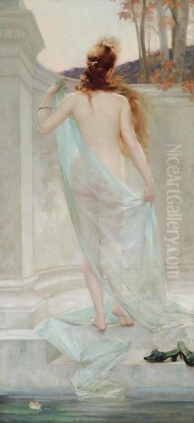 Diane Sortant De Son Bain Oil Painting by Edouard-Marie-Guillaume Dubufe