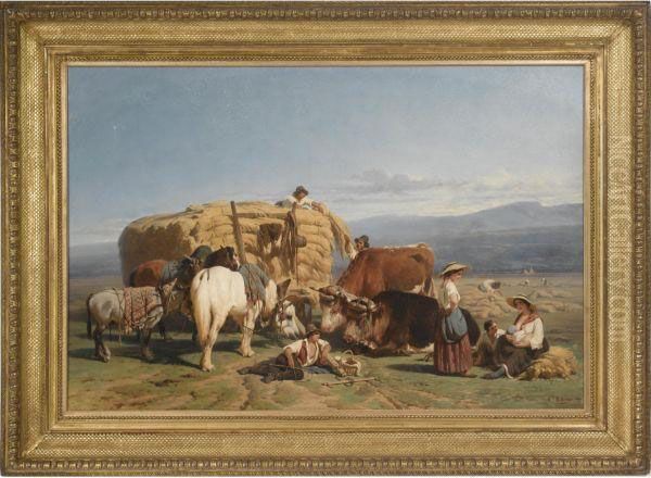 La Moisson Oil Painting by Alexandre Dubuisson