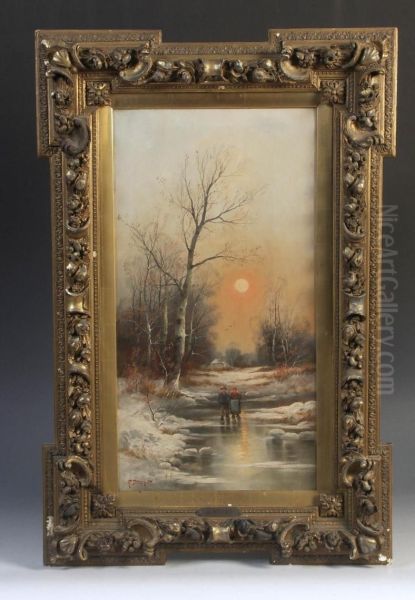 A Pair Of Late 19c Subjects Oil Painting by R. Ducat