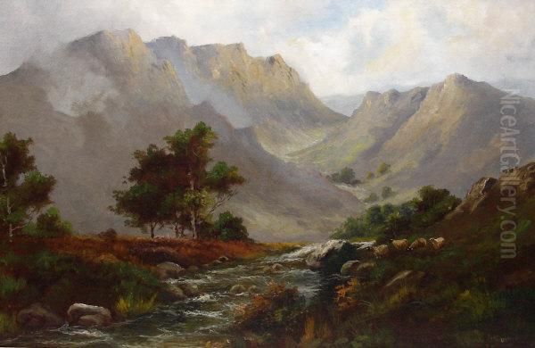 Scottish Highland Stream Oil Painting by Jack Ducker