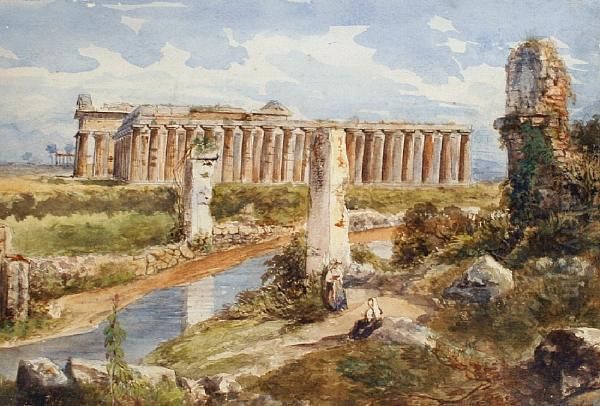 Paestum Oil Painting by Teodoro Duclere