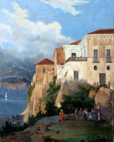 Villa Tasso A Sorrento Oil Painting by Teodoro Duclere