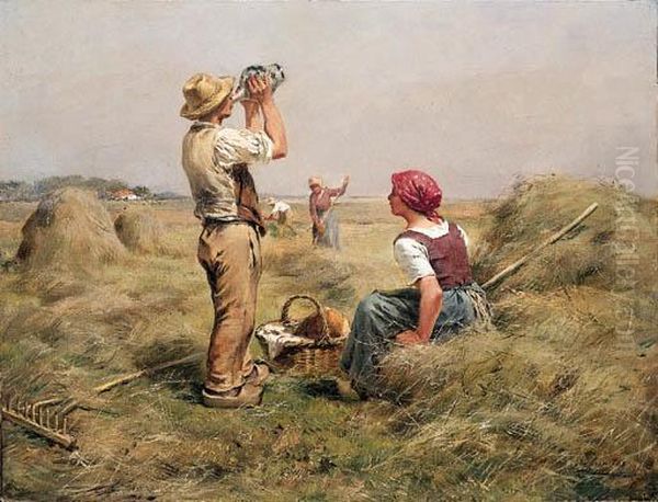 The Haymakers Oil Painting by Joseph Julien