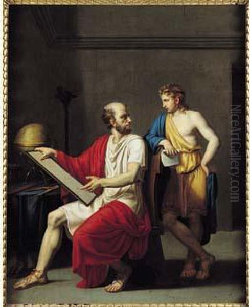 Aristote Instruisant Alexandre Oil Painting by Joseph-Francois Ducq