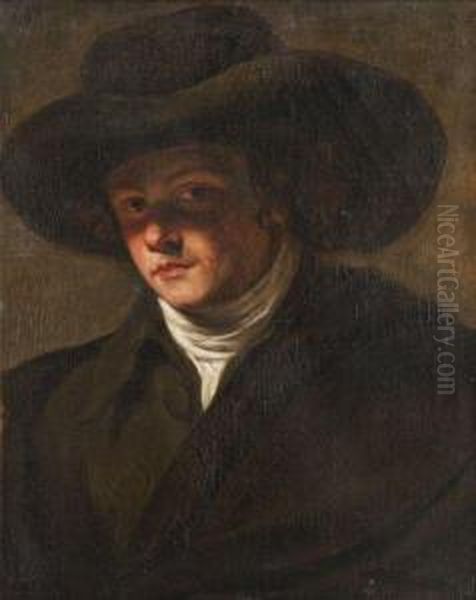 Portrait D'homme Au Chapeau Oil Painting by Joseph Ducreux