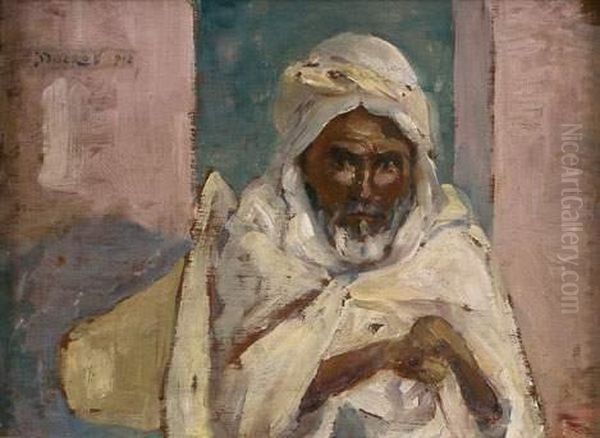  Portrait D'un Arabe  Oil Painting by Edouard Ducros