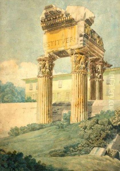 Ruines Du Forum Oil Painting by Rodolphe Ducros