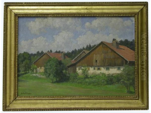 Maisons Francomtoises A Passonfontaine Oil Painting by Gabriel Dufaux