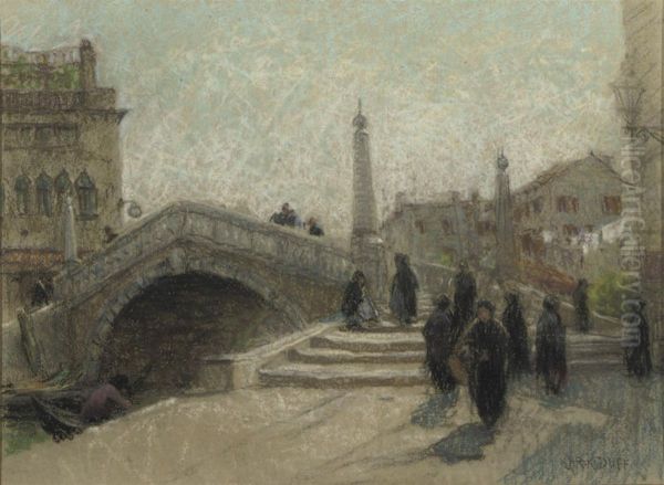 The Ponte Delle Guglie, Venice Oil Painting by John Robert Keitley Duff