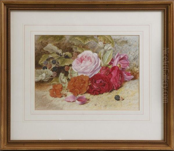 Roses & Berries Oil Painting by Mary Elizabeth Duffield