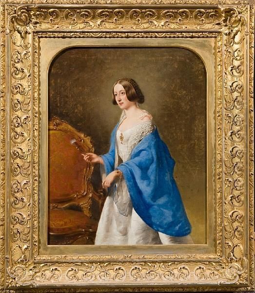 Portrait Of Elizabeth Rosenburg Of Bath, The Artist's Wife Oil Painting by William Duffield