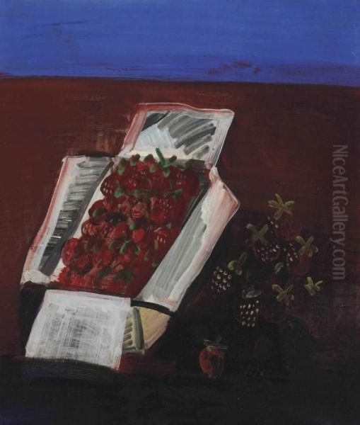 Nature Morte Aux Fraises Oil Painting by Raoul Dufy