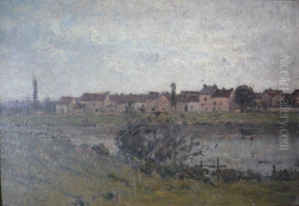 Bords De Seine Du Cote De Vetheuil Oil Painting by Camille Emile Dufour