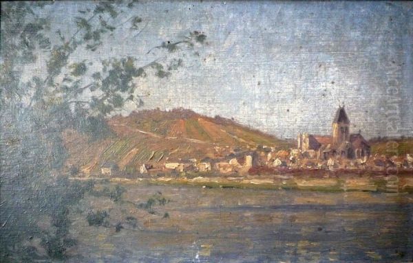 Bords De Seine A Vetheuil Oil Painting by Camille Emile Dufour