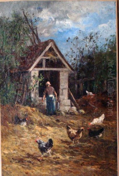 Paysanen Au Puits Oil Painting by Camille Emile Dufour