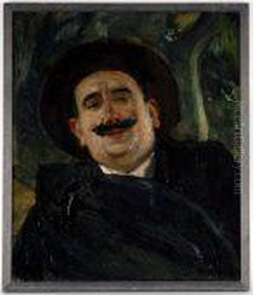 Portrait De Romain Coolus,1912 Oil Painting by Georges Leon Dufrenoy